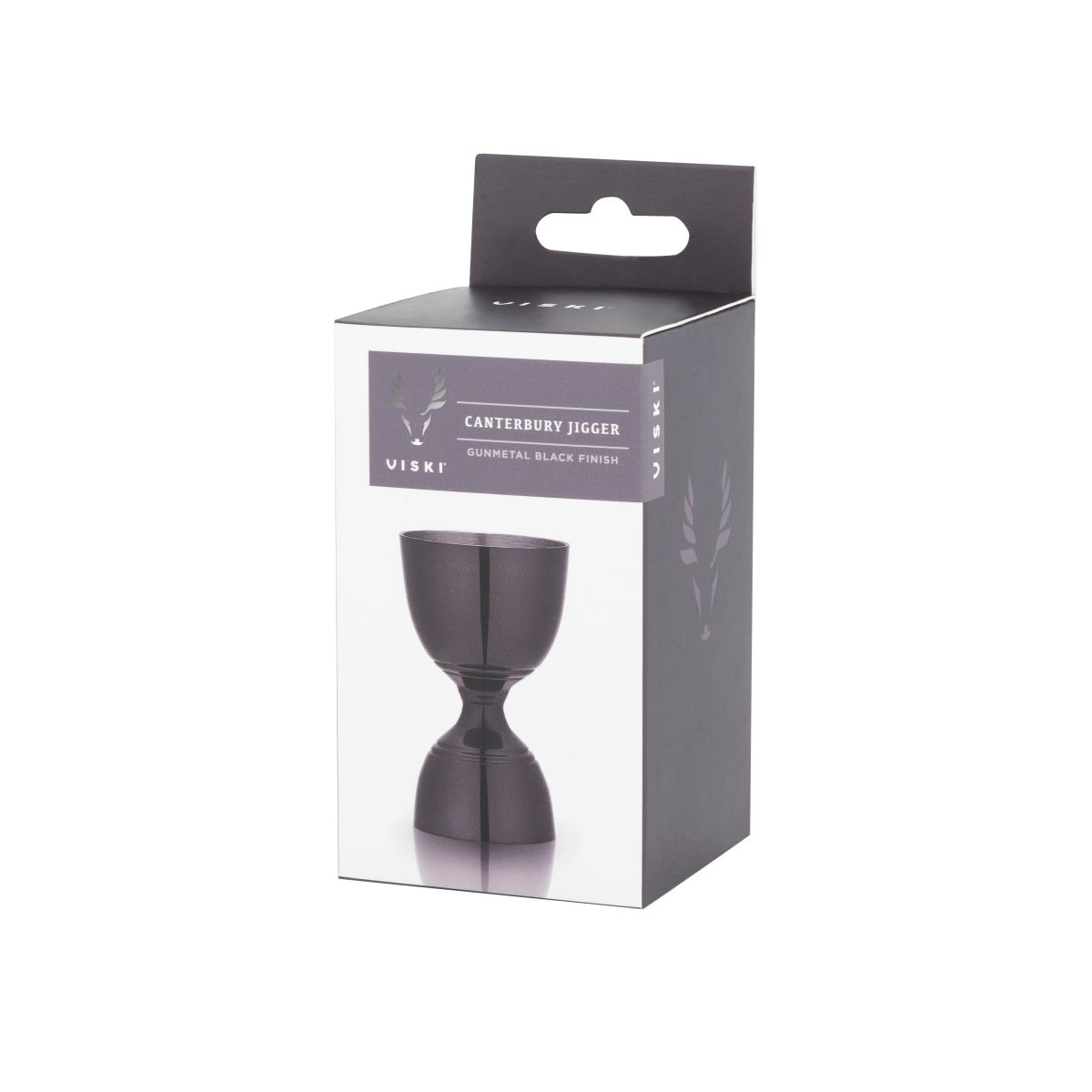 Viski Gunmetal Canterbury Double Jigger for Cocktails, Mixed Drinks, Stainless Steel, 1oz & 2oz Capacity, Home Bar Essentials, Bartender Gifts, Black - thumbnail 7