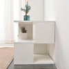 INFURNIC Decorative Bookshelf Double Layer Storage Shelf Rounded Edges Modern Minimalist Design for Living Room, White, 15.7"*15.7"*15.7" - 2 of 4