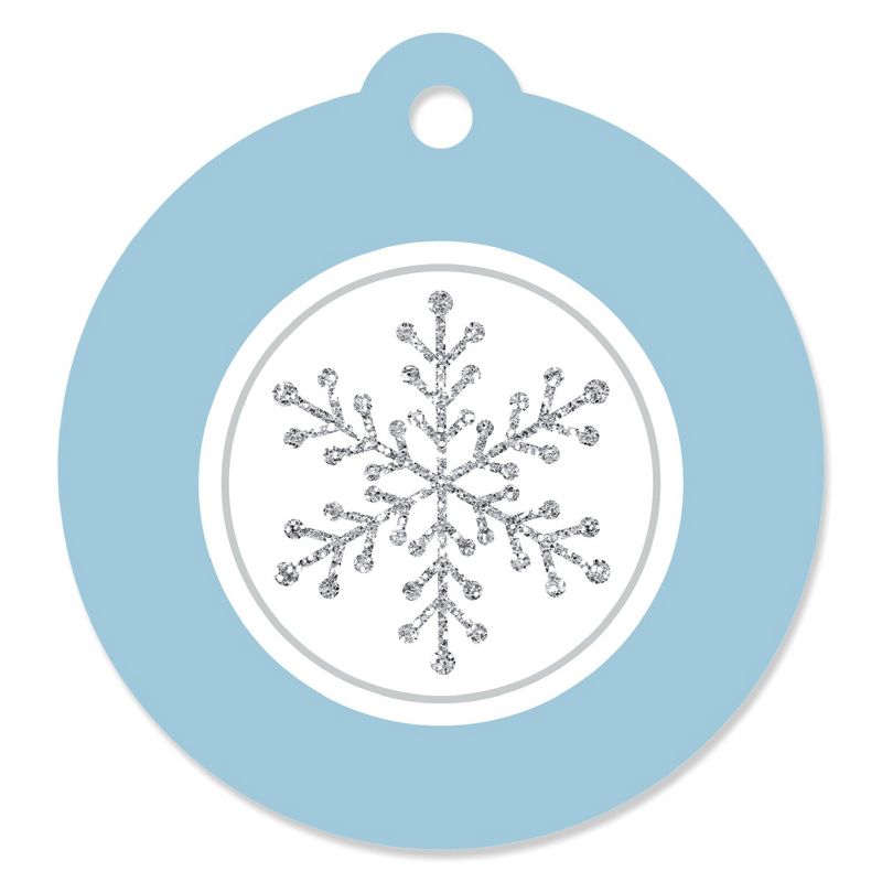 Big Dot of Happiness Winter Wonderland - Snowflake Holiday Party and Winter Wedding Favor Gift Tags (Set of 20), 1 of 5