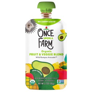 Once Upon a Farm Wild Rumpus Avocado, Pineapple Banana Organic Kids' Snack - 3.2oz Pouch - 1 of 4