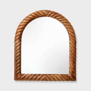 14"x16" Textured Wood Mirror - Threshold™ designed with Studio McGee - 1 of 3