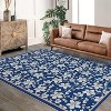 Boho Floral Washable Low-Pile Area Rug, Non-Slip for Living Room, Nursery, Bedroom & Playroom - 2 of 4