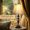 ROTTOGOON 22" Table Lamps Vintage Traditional Dual USB Charging Ports 3-Way Dimmable Bell Shape Faux Silk Shade 2-Pack - 4 of 4