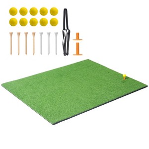 VEVOR Golf Hitting Mat,5x4ft Artificial Turf Golf Hitting Mat, Thickened Golf Hitting Aids with 10 Golf Balls,9 Golf Tees,Golf Practice Hitting Mat - 1 of 4