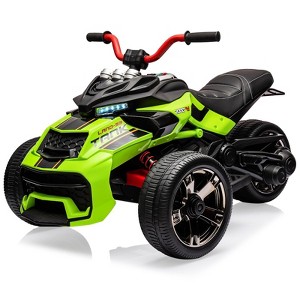 12V 3 Wheeler Kids Electric Ride on Truck & ATV Motorcycle, 2x55W Motor, 7MPH, 2 Speeds, LED Lights, Music - 1 of 4