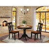 Round Kitchen Table Set with Chairs - 5 Piece Dining Room Set - Linen White Finish - 2 of 4