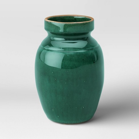 Glazed Ceramic Vase Green - Threshold™ - image 1 of 4