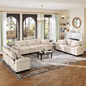 Captiva Designs Cloud Modular Sectional Sofa Set, 3-Piece 7-Seater Upholstered Couches for Living Room - 1 of 4