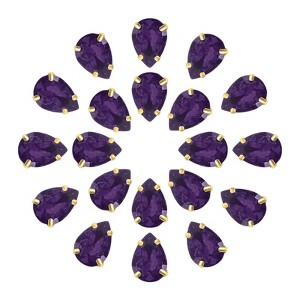 Unique Bargains Glass Craft Embellishments Flat Back Four Claws Teardrop Gems 20 Pcs - 1 of 4