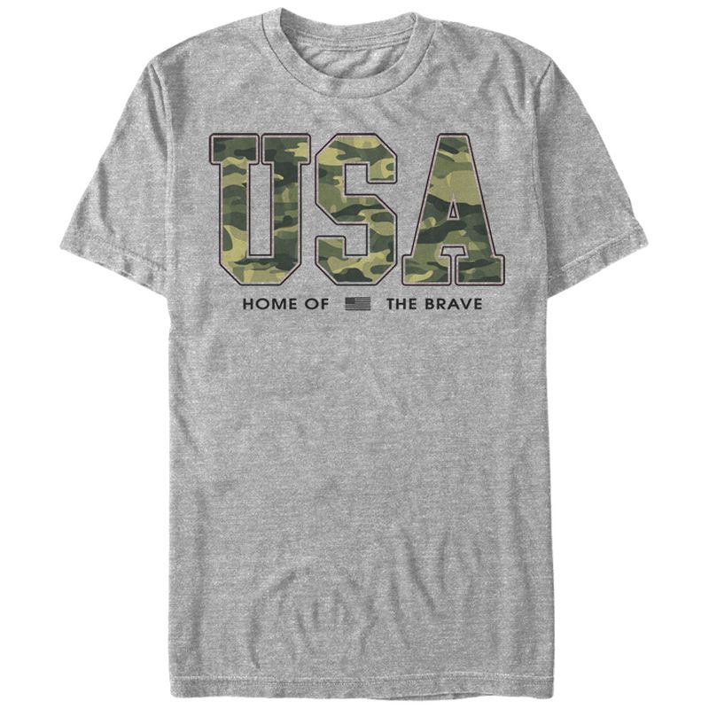 Men's Lost Gods Fourth of July  USA Camo Home of the Brave T-Shirt, 1 of 5