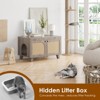 Lirago,Gray Flip-Top Hidden Cat Litter Box Cabinet with Rattan Doors - Modern & Functional Pet Furniture - 4 of 4