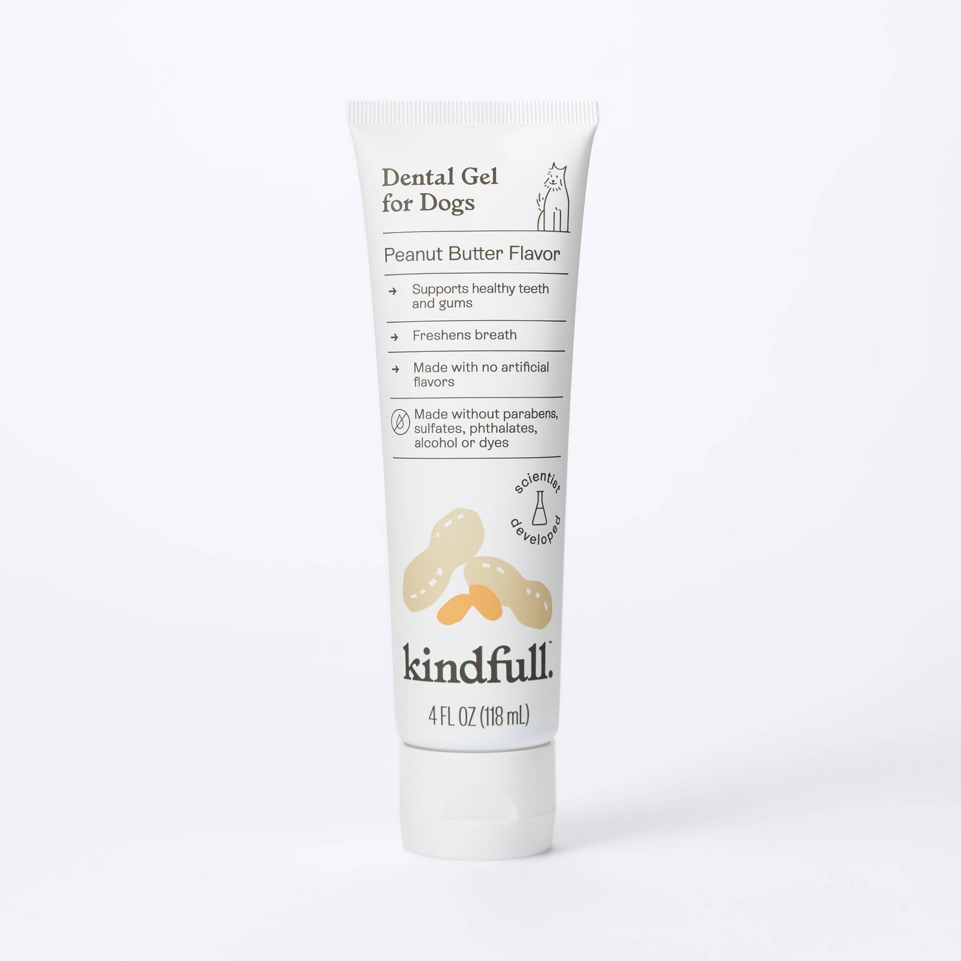Dental Gel Toothpaste for Dogs - Peanut Butter - 4oz - Kindfull™