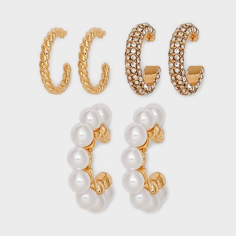 Aobei Pearl, 6 Pieces form the Sale, 18K Gold Earring Hoops with 3 Dangling  Holes for Jewelry Making, Jewelry Findings, DIY Handmade Earring  Accessories, ETS-K517