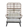 Indoor Outdoor Double Egg Chair with Ottoman Padded Cushions,Wicker Lounge Chair Deep Seating Chair with Footrests,Loveseat for Patio Porch Backyard - 3 of 4