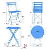 Outdoor 3-Piece Folding Bistro Set Folding Outdoor Patio Furniture Sets 2 Chairs and 1 Table - 4 of 4