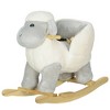 Qaba Baby Rocking Horse Sheep, Plush Lamb Rocker, Rocking Animal with Seat Belt, Sounds & Pedals for Kids 18-36 Months, Gray - 4 of 4