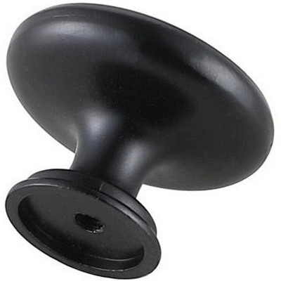 Matte Black Round Mushroom Knob Set with Mounting Hardware