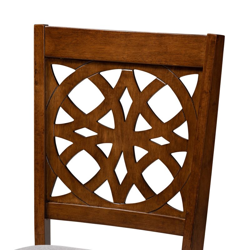 Baxton Studio Abigail Modern Fabric Wood Dining Chair Set, 5 of 8