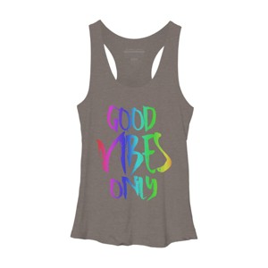 Adult Design By Humans Good Vibes Only Rainbow Pride By Samcole18 Racerback Tank Top - 1 of 2