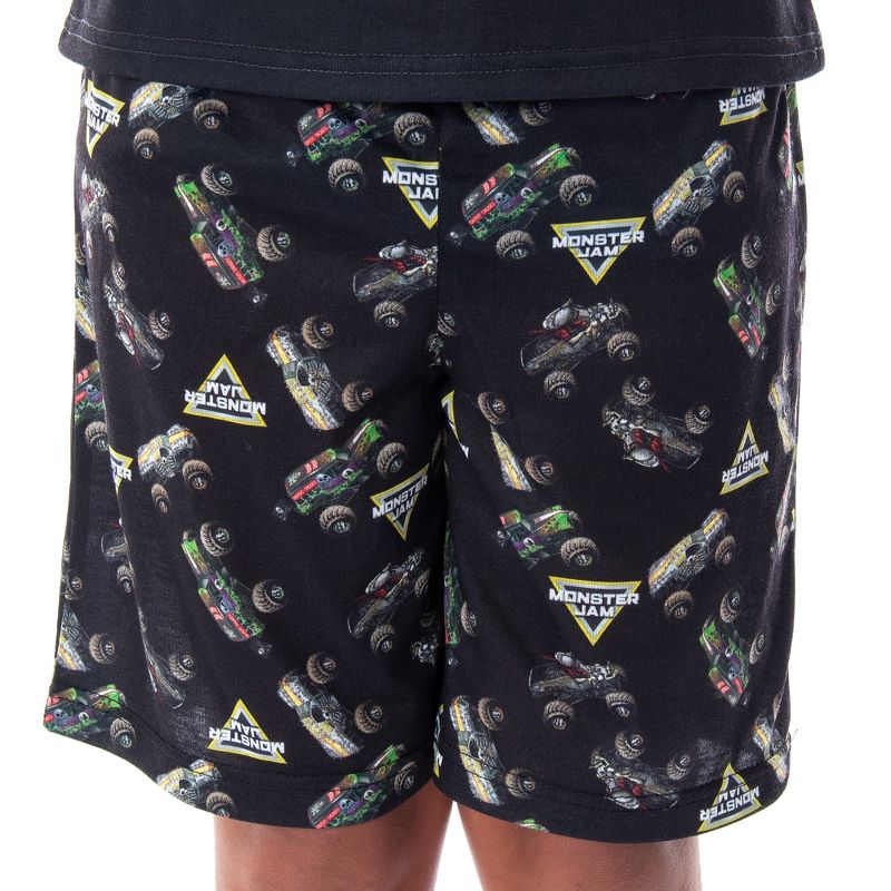 Monster Jam Boys' Skull Throttle Monster Truck Shirt And Shorts Pajama Set, 3 of 6