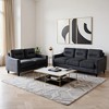 PexFix Modern Velvet Upholstered 3 Set Sectional Couches 3-Seater Sofa Loveseat and Single Chair with Solid Wood Frame for Living Room Apartment Black - 2 of 4