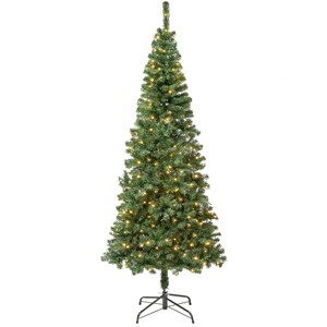 National Tree Company First Traditions Pre-Lit Linden Spruce Artificial Christmas Tree Warm White LED Lights - 1 of 3