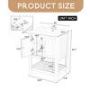 24" Modern Sleek Bathroom Vanity with Elegant Ceramic Sink,Solid Wood and MDF Bathroom Cabinet Frame with Open Bottom Shelf - Leovsnove - 4 of 4