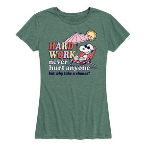 Women's - Peanuts - Hard Work Short Sleeve Graphic T-Shirt - 1 of 4