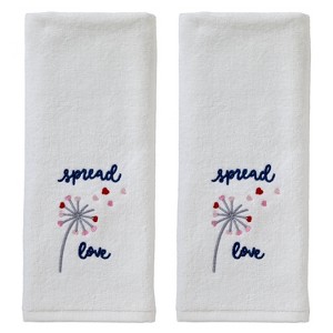 2pc Spread Love Hand Towel Set - SKL Home: Velour Cotton, Midweight, Machine Washable, for Bathroom - 1 of 3