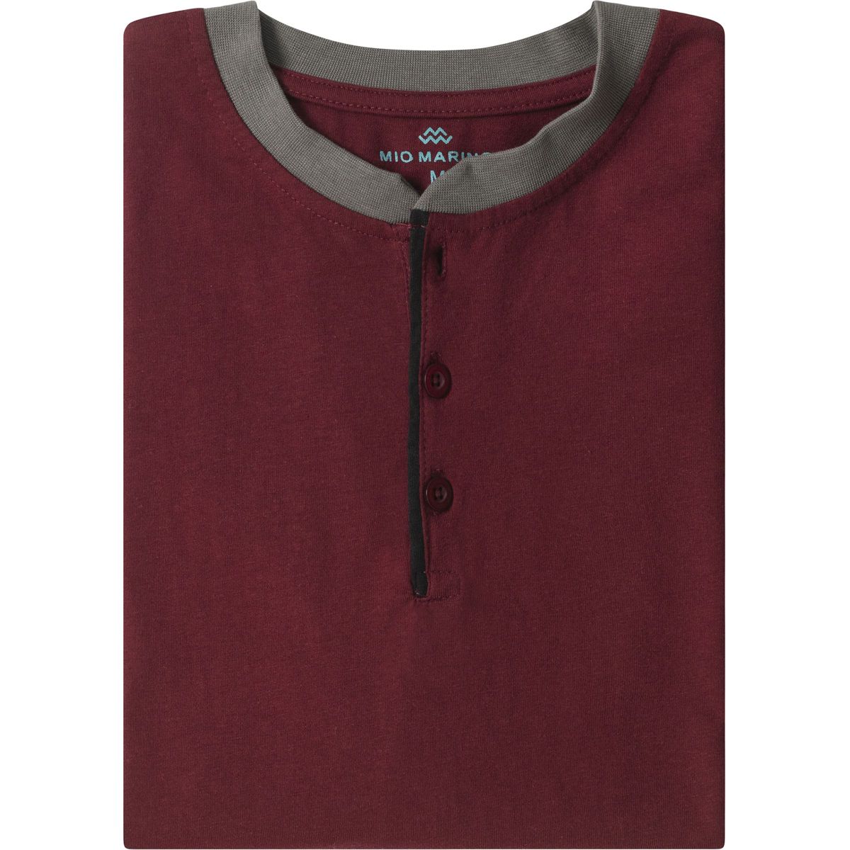 Men's Short Sleeve Henley T-Shirt with Contrast-Trim - thumbnail 8
