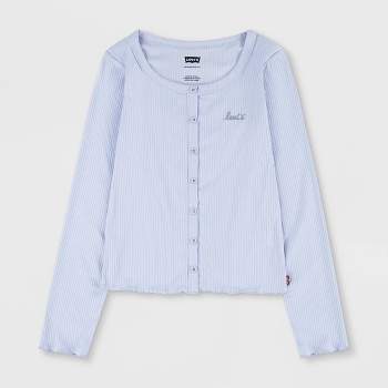 Levi's® Girls' Ruffle Hem Long Sleeve T-Shirt - Blue