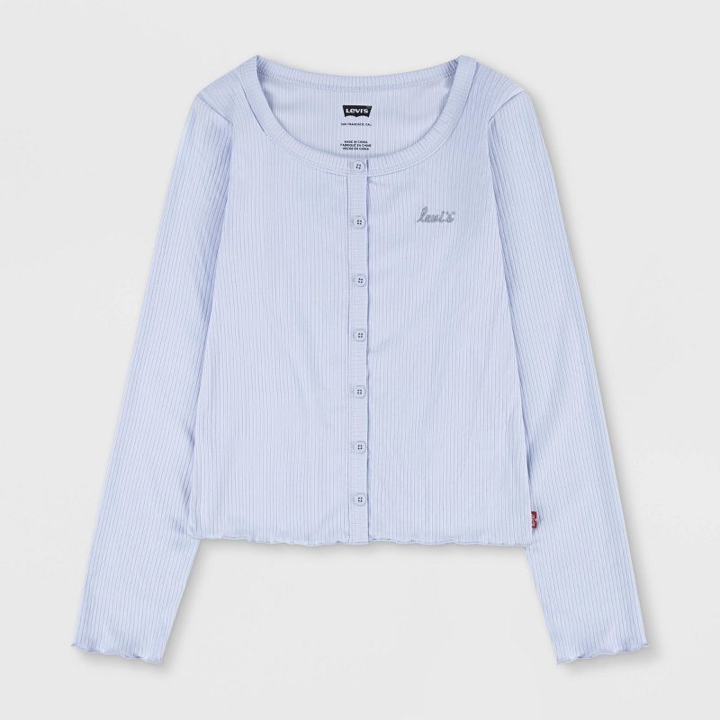 Levi's® Girls' Ruffle Hem Long Sleeve T-Shirt - Blue, 1 of 5