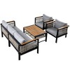 Sapphtopaz Patio Furniture Set Outdoor Rope Loveseat Patio Chairs with Cushions Rectangle Coffee Table for Garden, Backyard, Outdoor - 4 of 4