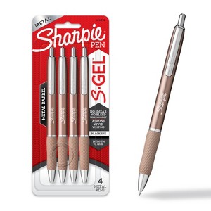 Sharpie S-Gel Champagne Metal Barrel 4ct Pens 0.7MM Black - 1 of 4