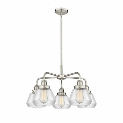 Fulton - 5 Light Stem Hung Chandelier In Art Deco Style-13.5 Inches Tall and 24.5 Inches Wide