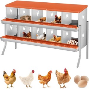 Coucheta Chicken Nesting Boxes - Available in Multiple Styles (Bracket Leg/Two-Tier/Wall Mount) & Compartments (6/8/10) for Easy Egg Collection. - 1 of 4