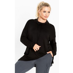 Avenue Women's Plus Size Addison Cowl Neck Tunic - 1 of 4
