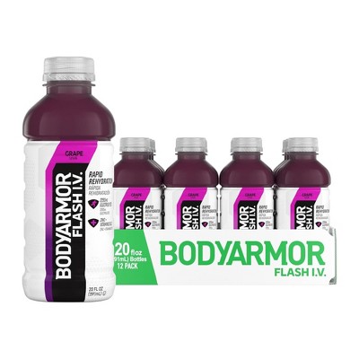 BODYARMOR Flash I.V., Grape - 20 Fl Oz Bottle (Pack of 12)