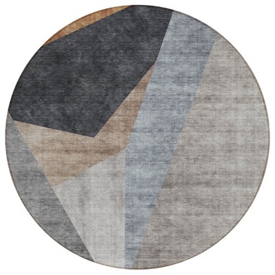 Taupe Beige And Gray Abstract Washable Indoor Outdoor Area Rug