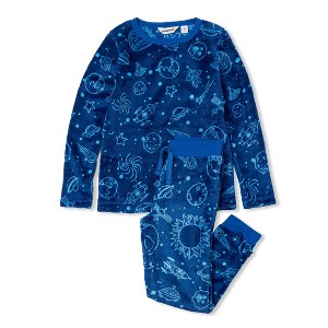 Lands' End Kids Long Sleeve Plush Fleece Pajama Set - 1 of 3