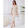 Clearlove Women's Winter Long Sleeve V Neck Asymmetrical Knit Sweater Dresses - 2 of 4