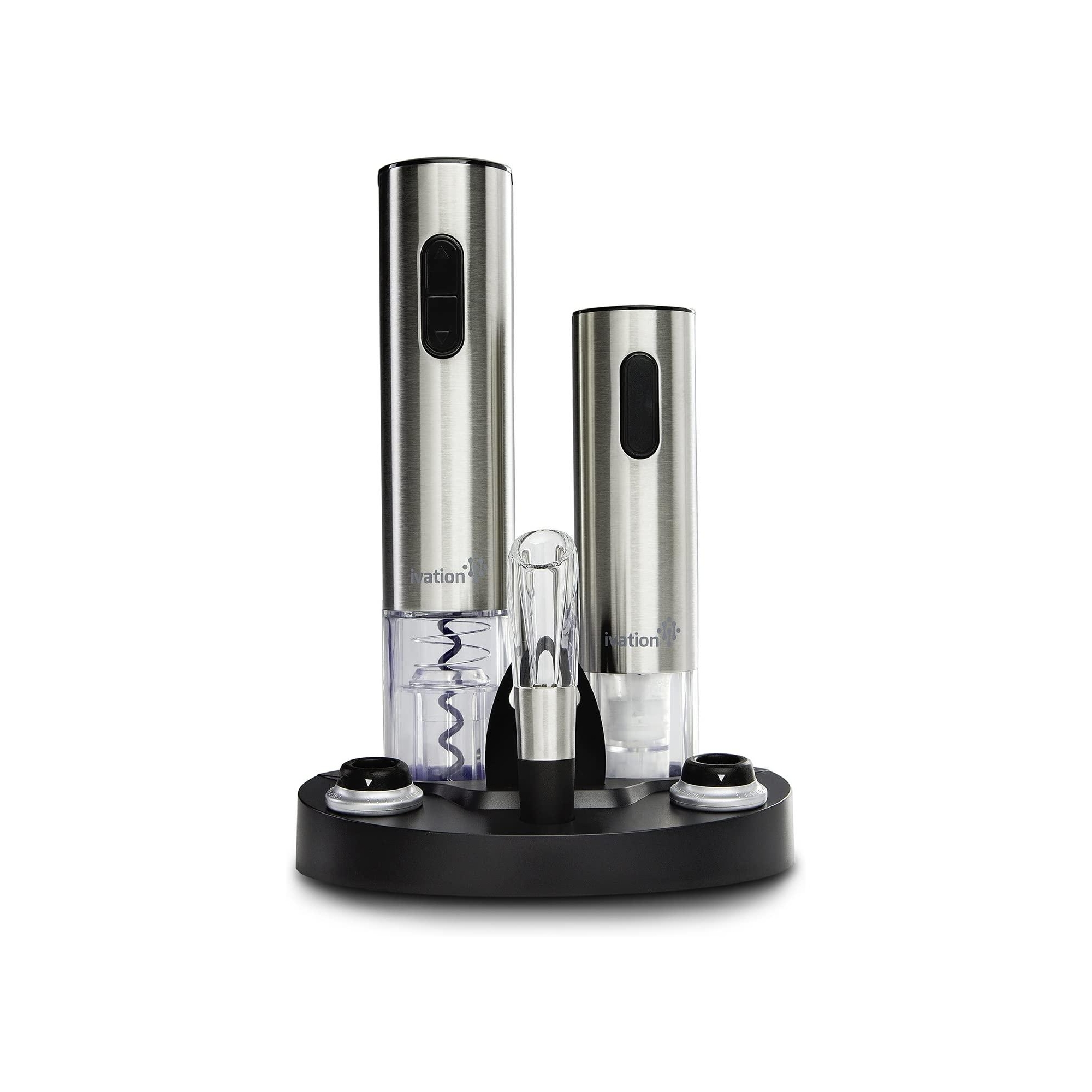 Ivation 7-Piece Wine Gift Set with Electric Bottle Opener, Wine Aerator, Foil Cutter, and More