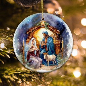 Holy Family Nativity Scene Ornament – Religious Christmas Ornament - 1 of 4