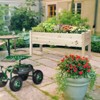 Tangkula Outdoor Wood Planter Raised Garden Bed Elevated Planter Box Kit with four holes for Backyard Patio - 2 of 4