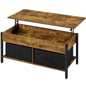Yaheetech Lift Top Coffee Table with Hidden Compartment, Separated Open Shelves and 2 Fabric Storage Baskets For Living Room - 1 of 4