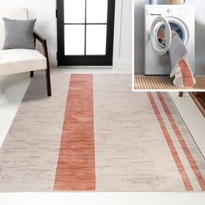 JONATHAN Y Raita Modern Distressed Stripe Machine-Washable Area Rug - 1 of 4
