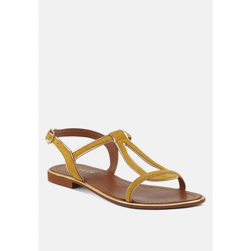 Rag & Co Womens Feodora Yellow Flat Slip-on Sandals 6 : Target