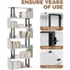 Aoibox 6 Tier S Shaped Geometric Bookcase Modern Wood Freestanding Tall Storage Display Shelves White for Living Room Bedroom - 4 of 4
