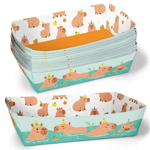 Big Dot of Happiness Capybara Party Paper Food Trays, Disposable Double-Sided Paper Food Holders for Nachos, Hot Dogs, French Fries - 12 Ct - 1 of 4