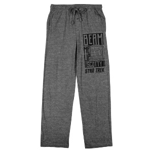 Star Trek: The Original Series Beam Me Up Scotty Men's Heather Gray Sleep Pants - 1 of 4